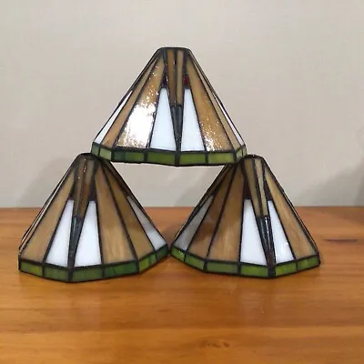 Stained Slag Glass Lamp Shade Arts & Craft Mission Style  (3) • $75