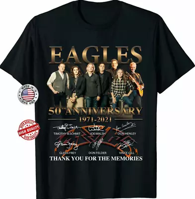 The Eagles Band Shirt 50th Anniversary 1971-2021 T-shirt Rock Lovers Black • $19.99