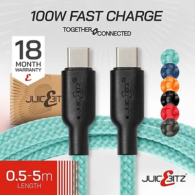 JuicEBitz® Type-C Ultra Fast Charger Cable For Samsung Galaxy S24 +Ultra S23 S22 • £11.99