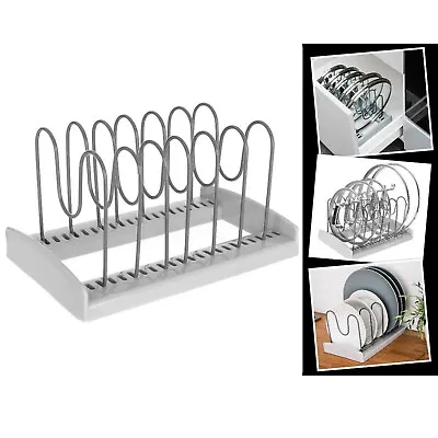 Cupboard Saucepan Pan Lids Storage Rack Holder Cabinet Kitchen Shelving Plates • £6.95