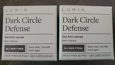 LOT OF 2 LUMIN DARK CIRCLE DEFENSE EYE GEL Anti-cernes Balm 0.68 Oz Each NIB • $16.20