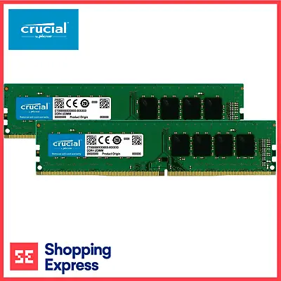 Crucial 16GB Desktop RAM DDR4 3200MHz PC4-21300 CL22 DIMM Memory (2X 8GB) • $78