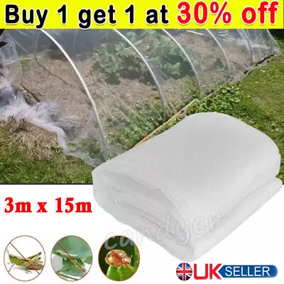 15M INSECT SCREEN NETTING NET Garden.Fine Woven 60Mesh Anti Butterfly Fly-Bug-UK • £2.57