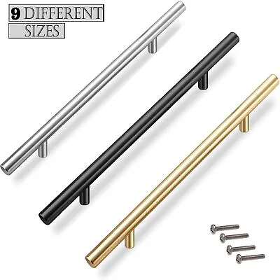 Door Handles Cupboard Cabinet Kitchen Drawer T Bar Stainless Steel Handle • £4.19