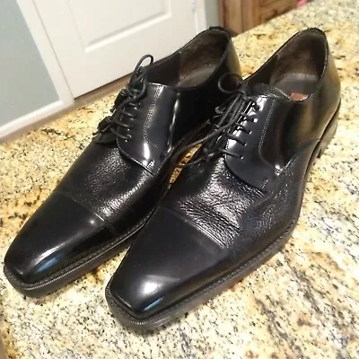 Mezlan Soka Black Calfskin & Deerskin Cap Toe Dress Shoes 15089 Men's Sz 10.5 M  • $300