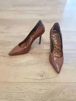 Designer Sam Edelman High Heel Brown Court Shoes UK Size 3 - Brown Leather • £18
