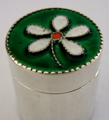 £100 • Buy Beautiful Hand Made English Solid Sterling Silver Enamel Flower Box 1979