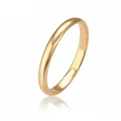 18 Carat 18k Yellow Gold Plated Unisex Engagement Anniversary Wedding Band Ring • £6.99