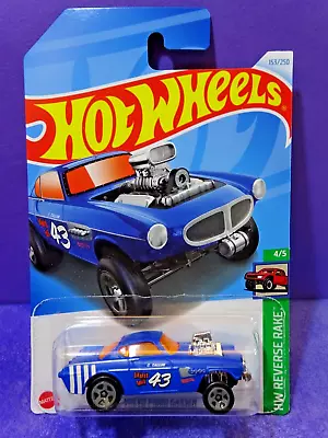 2024 HOT WHEELS VOLVO P1800 GASSER In BLUE. HW REVERSE RAKE 4/5 Long Card • $6.50