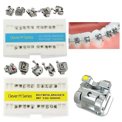 Dental Orthodontic Self Ligating Brackets Clever Metal Roth MBT 022 345 GAC AO • $305.99