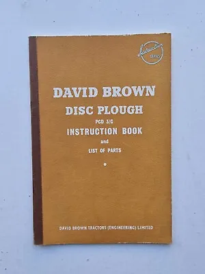 £29.99 • Buy David Brown Pcd3/c Disc Plough Parts & Operators Manual