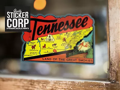 Vintage 1950's Style Tennessee Retro Travel Decal Sticker State Map • $3.56