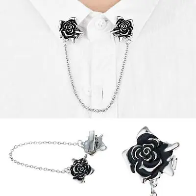 $250 • Buy Rose Sweater Shawl Cardigan Clip Collar Tip Lapel Brooch Pin Tie Chain In 925 SS