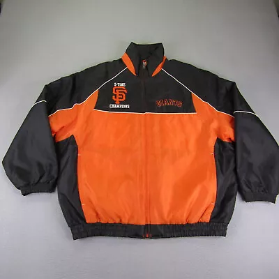 San Francisco Giants Jacket Mens XXL Black Orange Quilted Coat 5 Time Champions • $43.98