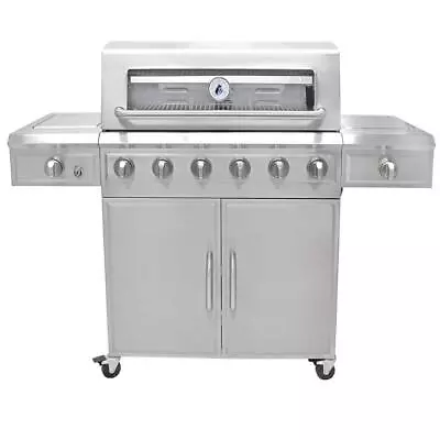 3 Embers 6 Burner Dual Fuel Gas Grill 60  W/ Ceramic Sear Burner Stainless Steel • $1110.39