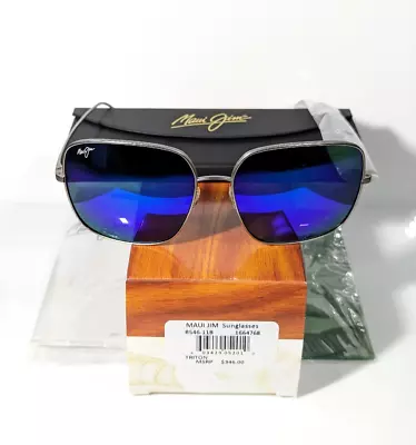 NEW Maui Jim Triton Silver Titanium/Blue Hawaii Polarized Lens Sunglass B546-11B • $179.99