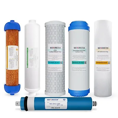 6 Stage Reverse Osmosis RO.DI Max Water Filter Replacement Set 100 GPD Membrane • $67.85