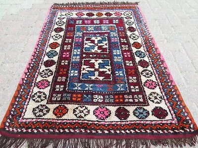 Turkish Carpet Wool Rug Handmade Floor Rug Tribal Carpet Antique Rug 35 X48  • $219