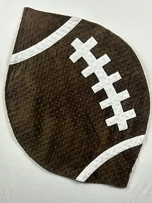 Mud Pie Brown Football Baby Blanket Dimpled Blankie 34  X 25  NICE • $13