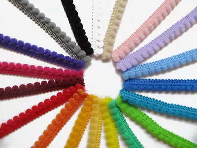 £1.43 • Buy Mini Cute Pom Pom Trim Trimming Sewing Craft Per Metre 3mm Bobbles Fringe £2.99