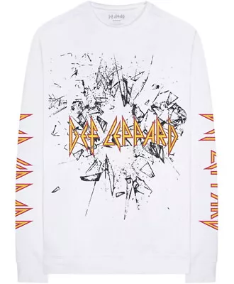 Def Leppard Shatter (White) Long Sleeve Shirt NEW OFFICIAL • $49.38