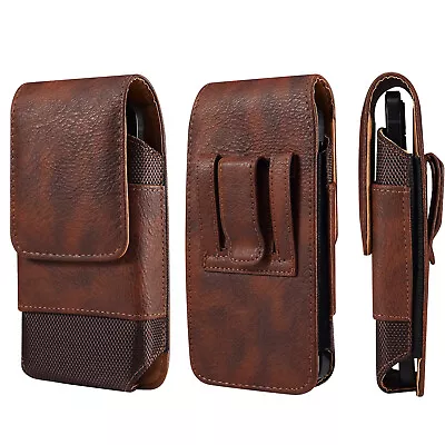 Leather Belt Clip Holster Pouch Waist Bag Case For Iphone 15 14 13 12 11 Pro Max • £11.86