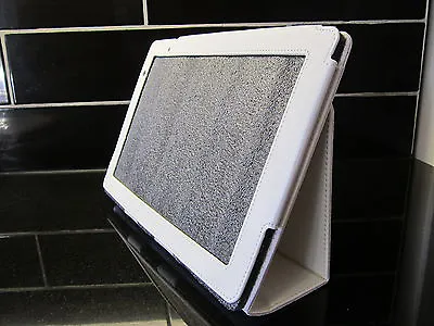 White PU Leather Carry Case/Cover/Wallet Stand For Acer A500 Iconia Tablet A 500 • £10.99