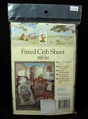 Classic Pooh Fitted Crib Sheet Pooh And His Hunny Pots New • $24.95