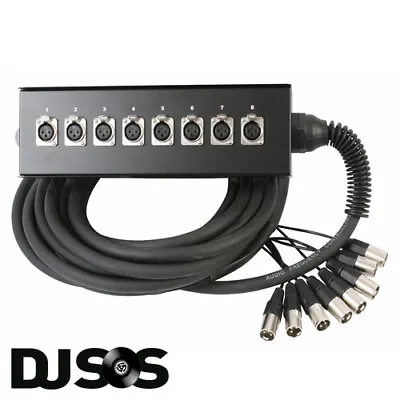 PULSE PLS00334 8 Way 30m Tour Grade XLR Multicore Stagebox Snake Wall Mountable • £80.58