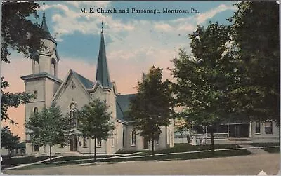 Postcard ME Church And Parsonage Montrose PA  • $20