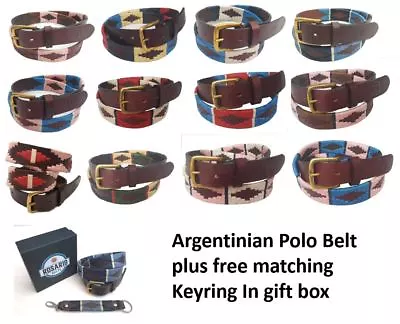 Polo Belt  Argentinian Gaucho Brown Leather  Belt  PLUS FREE KEYRING   • £24.99