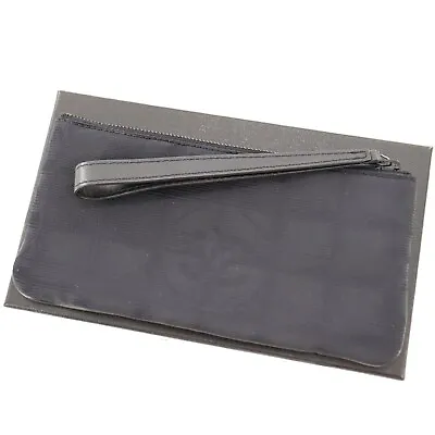 CHANEL NewTravel Line Used Handbag Pouch Black Nylon Leather Vintage #AG360 W • $202.26