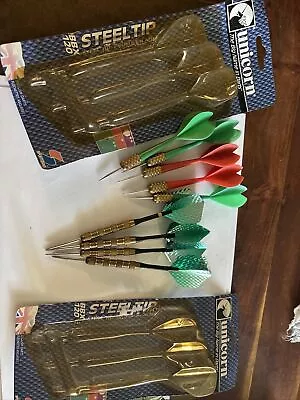 Vintage Unicorn Brass Dart Set Sets Lot Steel Tip • $14