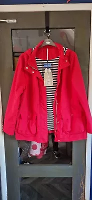 Maine New England Cerise Hooded Rain Jacket/Coat With Pockets Size 18 BNWT.    M • £9.99