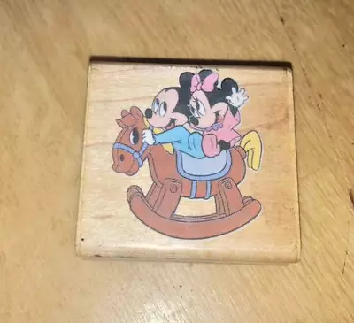 Rubber Stampede Rubber Stamp Disney 333-E Mickey Mouse Rocking Horse Babies • $8.99