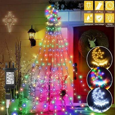 £18.54 • Buy LED Christmas Tree Lights With Timer Star Topper Indoor Outdoor Xmas Party Decor
