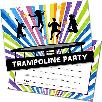 20 X Trampoline Party Invites. Double Sided Invitations With Envelopes • £5.99