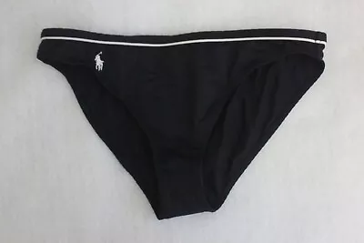 Ralph Lauren Black White Detail Logo Bikini Swim Bottom Women's Size M • £14.24