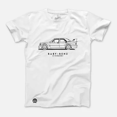 T-shirt Classic Car Mercedes W201 Baby-Benz EVO Art Gift For Him Retro Cotton • $12