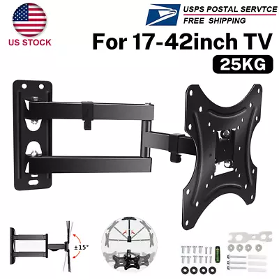 Full Motion TV Wall Mount Bracket Swivel Tilt For “17 23 27 32 36 37 40 42  • $16.59