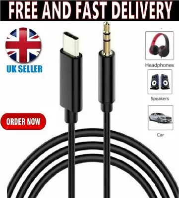 Aux Cable Type C To 3.5mm USB C Male For Car Stereo Audio Adapter Jack Samsung • £2.59