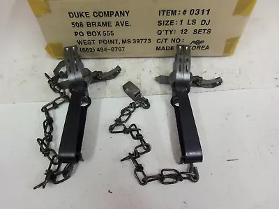 2 New Duke # 1 Long Spring Double Jaw Traps Mink Muskrat Nuisance Trapping 0311 • $23.95