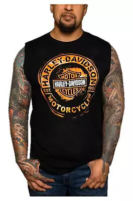 Harley-Davidson Men's Remains B&S Sleeveless Cotton Muscle Shirt Black • $28.95