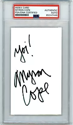 Steelers Myron Cope Signed Autographed Index Card YOI Terrible Towel Creator PSA • $249.99