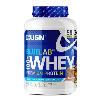 £61.99 • Buy USN Blue Lab Whey Powder Caramel Chocolate Flavour, 2kg - Free Delivery -New