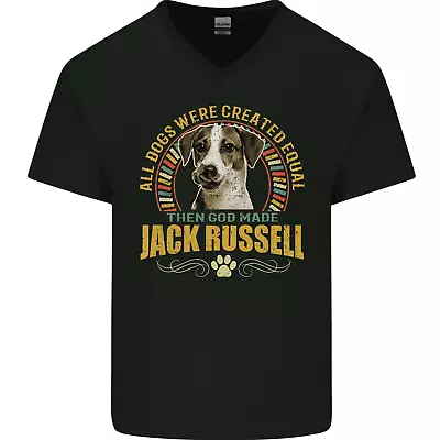 £9.49 • Buy A Jack Russell Dog Mens V-Neck Cotton T-Shirt