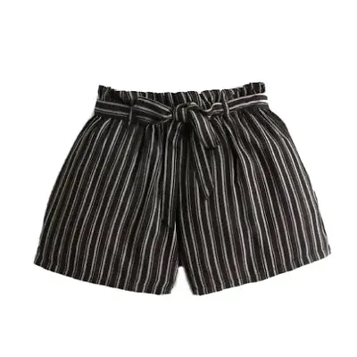 HOLLISTER High-Rise Paperbag Waist Knit Shorts XS Striped • £22.80