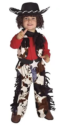 $29.95 • Buy Boys Cowboy Costume Chaps Cow Boy Hat Wig Child Toddler Halloween Western Kids