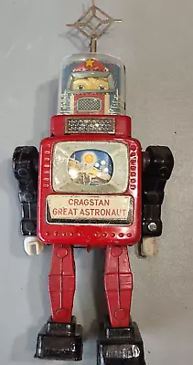 Vintage 1960's Alps Cragstan Great Astronaut Tin Robot Japanese Toy • $700