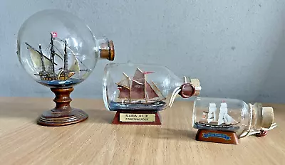 3x Miniature Ship In Bottles • £11.95